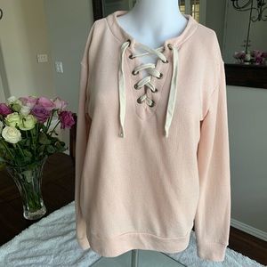 Harlowe & Graham Lace-Up Sweater Cardigan